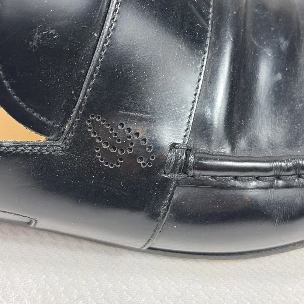 GUCCI Black Leather Slip On Loafers Mens EU 41 / US 8‎ Italy